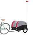vidaXL Vozík za bicykel, čierno červený 45 kg, železo