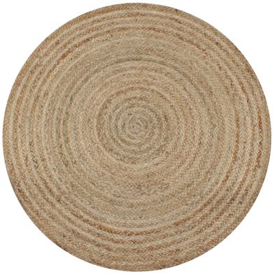 vidaXL Okrúhly koberček z pletenej juty, 90 cm