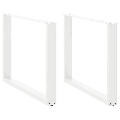 vidaXL Nohy k jedálenskému stolu v tvare U, 2 ks, biele, 100 x (72-73) cm, oceľové