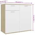 vidaXL Komoda biela a dub sonoma 160x36x75 cm drevotrieska