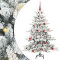 vidaXL Umelý Sklápací Vianočný Stromček Biela 150 cm PVC a oceľ