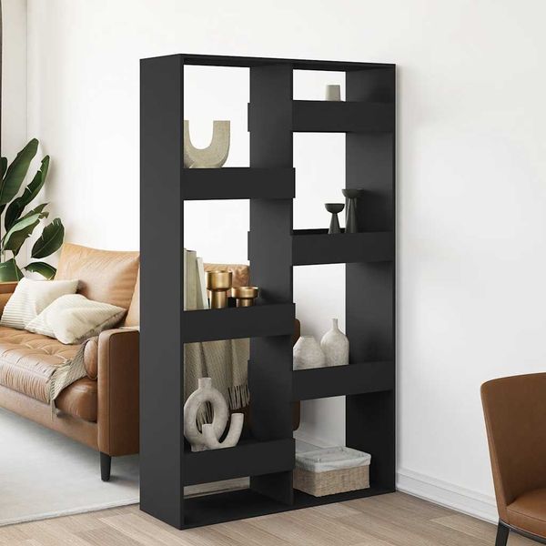 vidaXL Deliaca stena čierna 100x33x175 cm kompozitné drevo