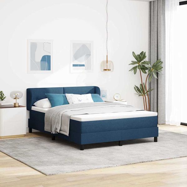vidaXL Posteľ s pružinovým rámom Modrá 140 x 190 cm látka