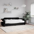 vidaXL Denná posteľ s matracom čierna 90x200 cm látka