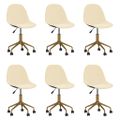 3086104 vidaXL Swivel Dining Chairs 6 pcs Cream Velvet(3x333494)