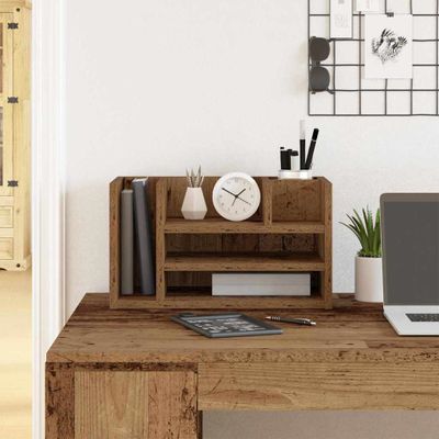 vidaXL Organizér na pult Staré drevo 44,5 x 24 x 25 cm
