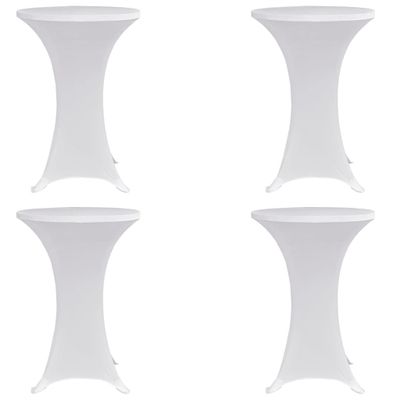vidaXL Obrusy na stojaci stôl 4 ks biele Ø80 cm naťahovacie