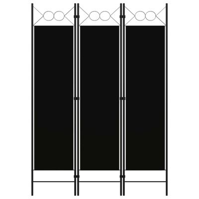 vidaXL Paraván s 3 panelmi, čierny 120x180 cm