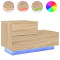 vidaXL Nočný stolík s LED svetlami dub sonoma 70x36x40,5 cm