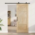 vidaXL Posuvné dvere Prírodná a čierna 86 x 211 cm Borovicový masív