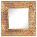 vidaXL Ručne vyrezávané zrkadlo 50x50x2,5cm masívne mangovníkové drevo