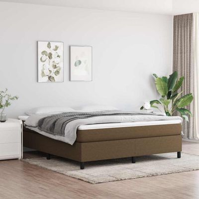 vidaXL Posteľný rám s boxspringom tmavohnedá 180x200 cm látka