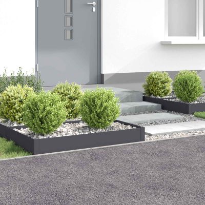 vidaXL Obrubník trávnika 4 ks 100 x 60 x 20 cm Oceľ Antracitová