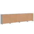 vidaXL Komoda s LED svetlami sivá sonoma 283x37x67 cm