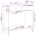 vidaXL Konzolový stolík dymový dub 75 x 34,5 x 75 cm kompozitné drevo