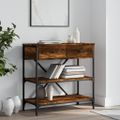 vidaXL Konzolový stolík dymový dub 75 x 34,5 x 75 cm kompozitné drevo