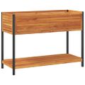 vidaXL Záhradný kvetináč s policou 110x45x80 cm masívna akácia a oceľ