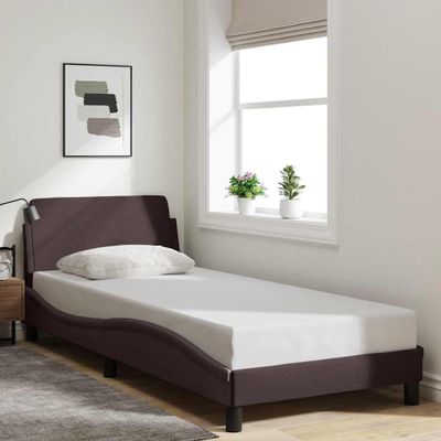 vidaXL Rám postele Dover tmavohnedá 80x200 cm látka