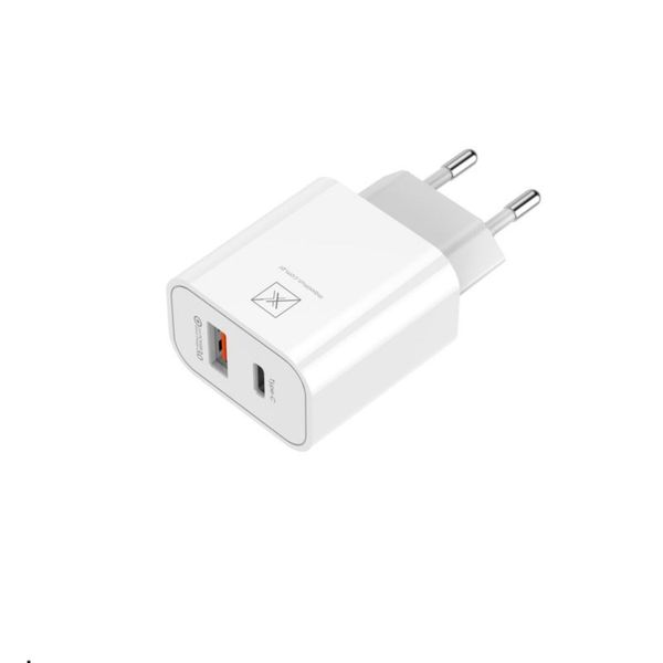 Sieťová nabíjačka MX ALFA 20W PD+QC, USB-A+C biela TTT