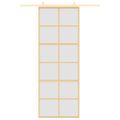 vidaXL Posuvné dvere zlaté 76x205 cm matné ESG sklo a hliník