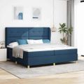 vidaXL Posteľ s pružinovým rámom Modrá 200 x 200 cm látka