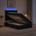 vidaXL LED úložná posteľ s matracom Čierna 120 x 200 cm Látka