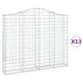 vidaXL Oblúkové gabiónové koše 13 ks 200x30x160/180 pozinkované železo