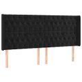 vidaXL Čelo postele s LED čierne 203x16x118/128 cm zamat