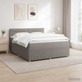 vidaXL Posteľ boxspring s matracom Sivohnedá 140 x 200 cm Látka