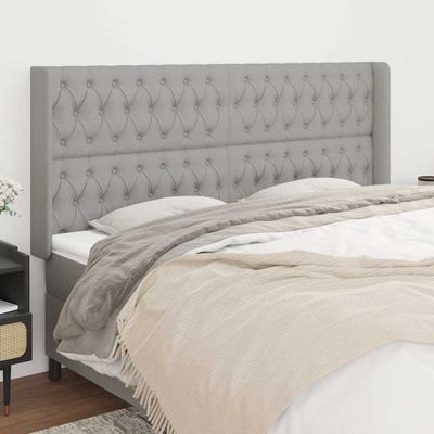 vidaXL Čelo postele so záhybmi bledosivé 183x16x118/128 cm látka