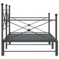 vidaXL Váľanda s kolíkom bez matraca Čierna 100x200 cm Oceľ