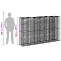vidaXL Gabiónová vyvýšená posteľ 3 ks 250 x 50 x 150 cm Strieborná