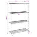 vidaXL Regál so 4 policami na kolieskach 90x35x142 cm čierny 200 kg