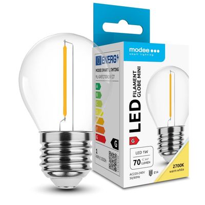 Modee LED Filament Mini žiarovka G45 1W E27 70lm teplá biela (ML-G45F2700K1WE27)