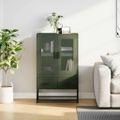 vidaXL Vysoká skrinka olivovozelená 68x39x111,5 cm oceľ