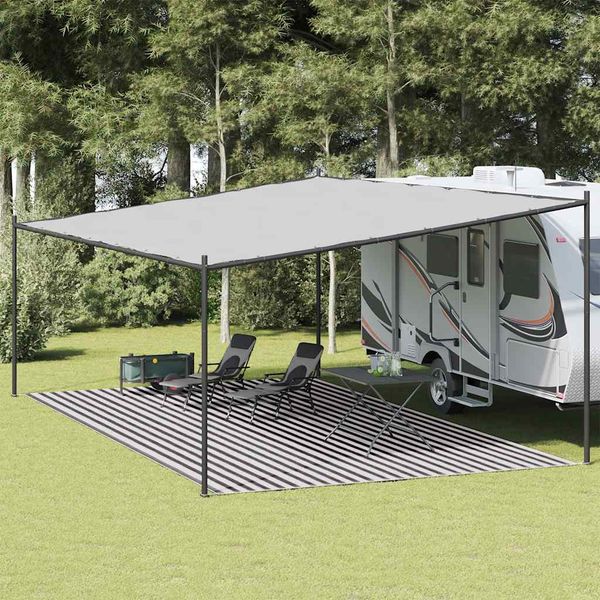 vidaXL Stanový koberec antracitovo-biely 400x700 cm HDPE