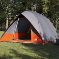vidaXL Kempingový stan 4-miestny Vodoodolný Šedá a oranžová taft