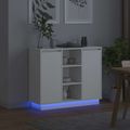 vidaXL LED komoda Biela 90 x 32 x 75 cm Kompozitné drevo