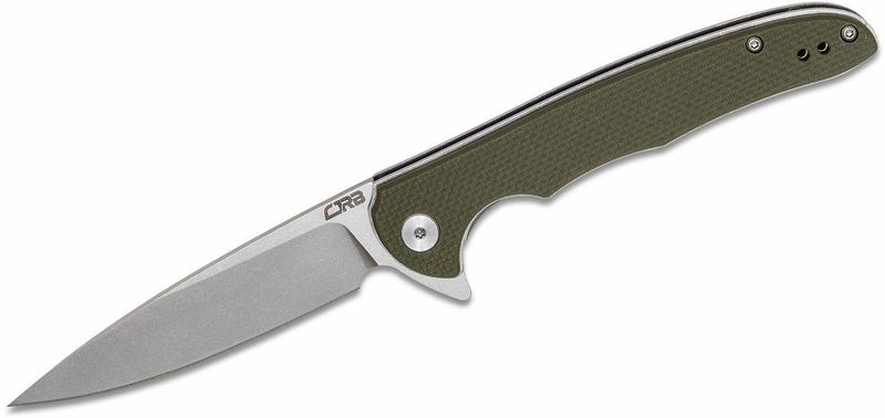 CJRB J1902-GNF Briar vreckový nôž 9,5 cm, Stonewash, zelená, G10