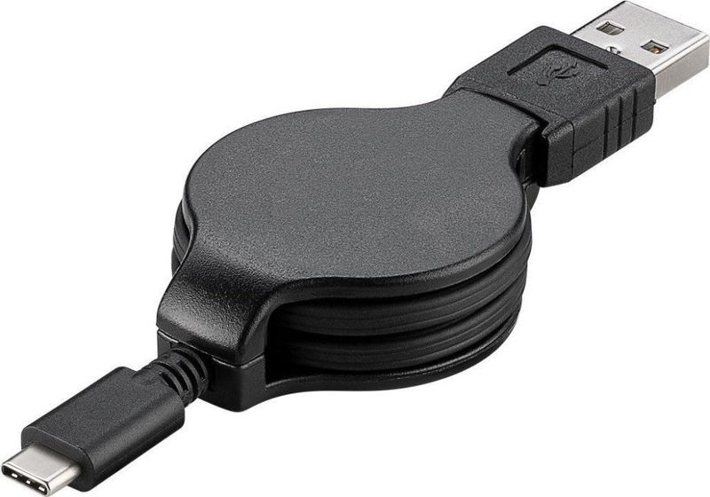 PremiumCord Kábel USB 3.1 C/M - USB 2.0 A/M, charging a sync navíjací kábel 1m