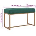 vidaXL Lavička 80 cm zelená zamatová