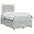 vidaXL Posteľ boxspring s matracom Svetlosivá 120 x 200 cm Zamat