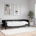 vidaXL Denná posteľ s matracom čierna 80x200 cm látka