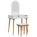 vidaXL Sada toaletného stolíka FAUSKE 3 ks Biela 76 x 50 x 143 cm