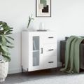 vidaXL Komoda biela 69,5x34x90 cm kompozitné drevo
