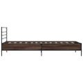 vidaXL Posteľný rám hnedý dub 90x190 cm kompozitné drevo a kov