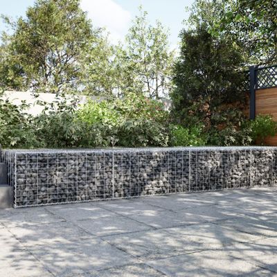 vidaXL Gabiónový kôš s krytom 300x100x50 cm pozinkované železo