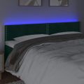 vidaXL Čelo postele s LED tmavozelené 160x5x78/88 cm zamat