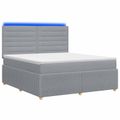 vidaXL LED boxspring posteľ s matracom Svetlosivá 140 x 200 cm Látka