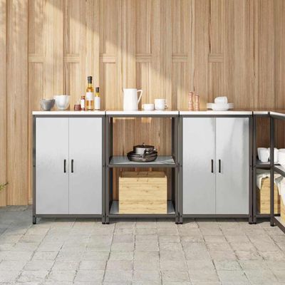 vidaXL Kuchynský úložný set HATTEM 3 pcs Strieborná Nehrdzavejúca oceľ